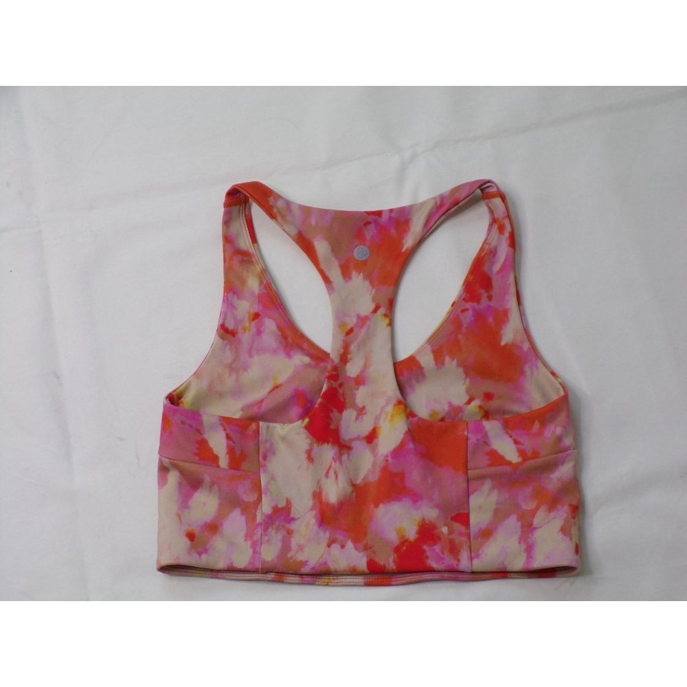 Zella Studio Lite Longline Sports Bra Orange Print Small NEW $39 - Picture 9 of 9